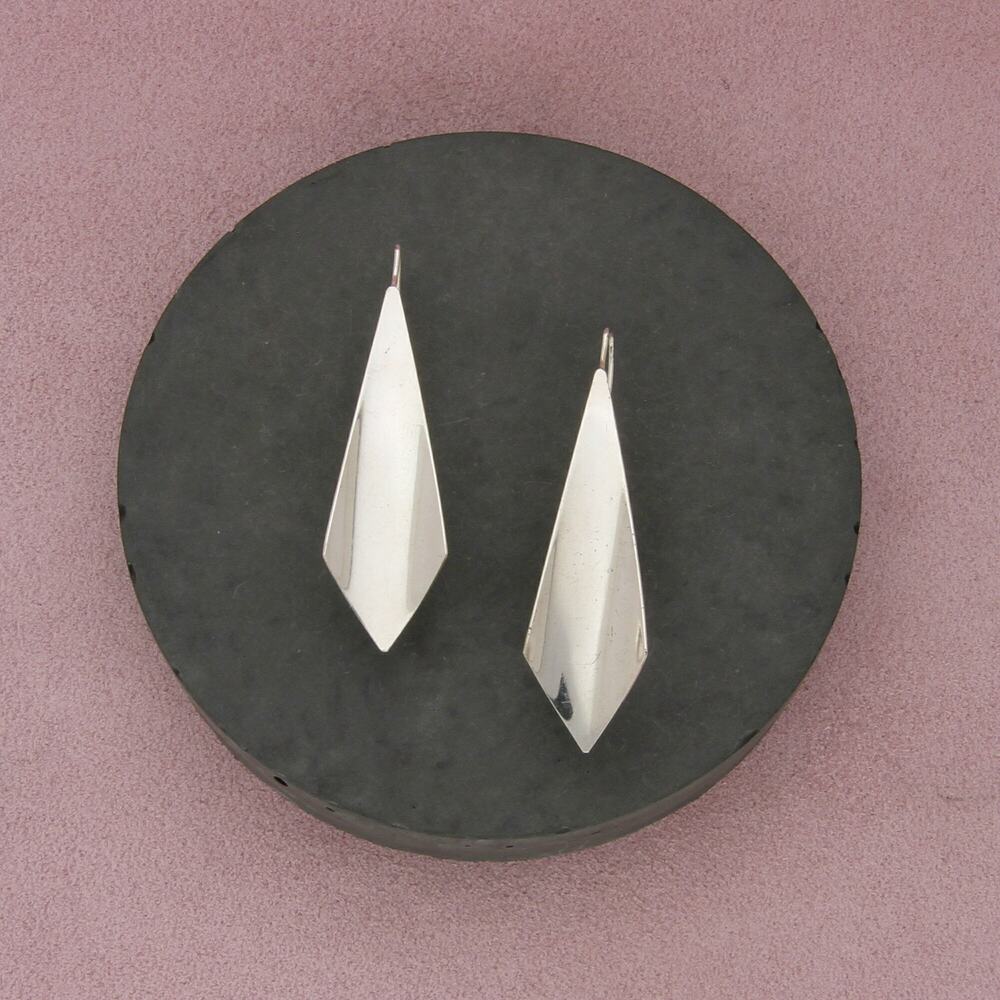 sterling silver vintage modernist french-hook earrings